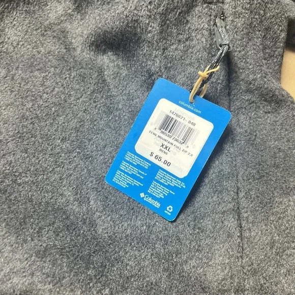 Columbia Sportswear Gray Fleece Pockets Full Zip Jacket Adult Regular Size XXL - Picture 11 of 11
